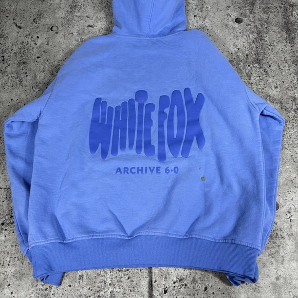 White Fox Hoodie Womens M/L Blue Archive 6.0 Pullover Fleece Graphic Back Logo - Picture 9 of 11